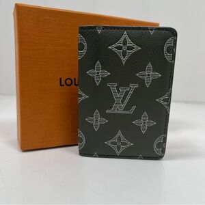 Louis Vuitton Calfskin Monogram Shadow Pocket Organizer Olive Green